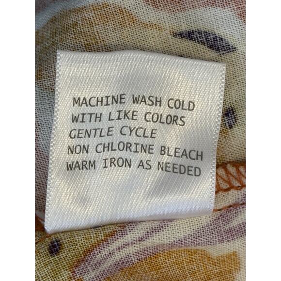 Rachel Rachel Roy Linen Floral Top 2X Tropical Flutter Sleeve V-neck NWT - Picture 5 of 6